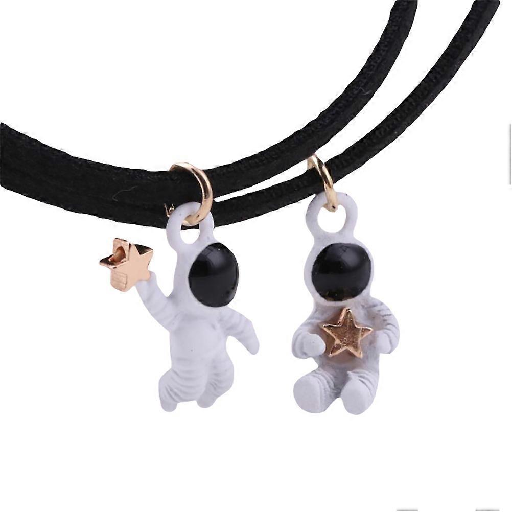 Astronaut Moon Necklace Creative Design Assorted Color 1.87X0.9CM Couples 2Pcs