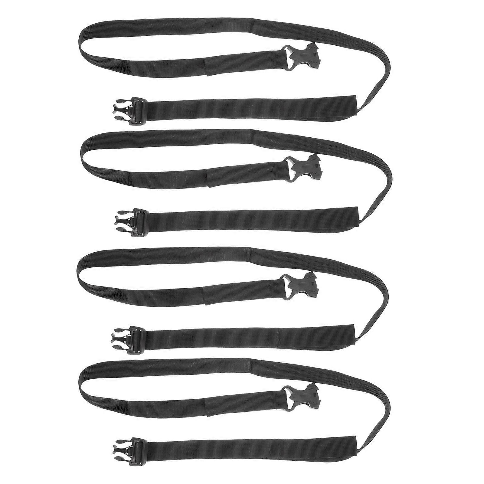 حزام التخييم القابل للتعديل الأمتعة التعبئة الأشرطة الرجال النساء 135x2 5 سم أسود 4 مجموعات