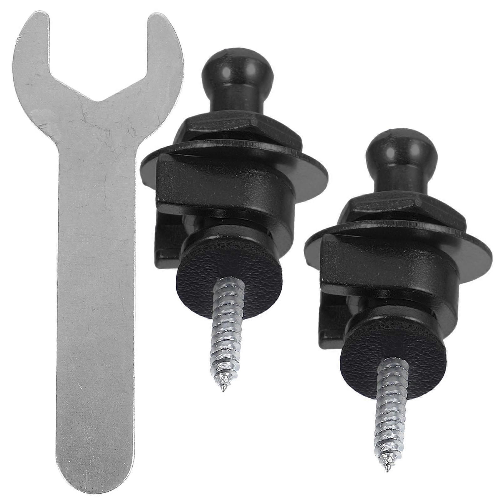 Electric Guitar Strap Buttons with Wrench Lock Pins, Secure Slip Design for Bass and Acoustic Guitars, Easy Installation and Universal Compatibility