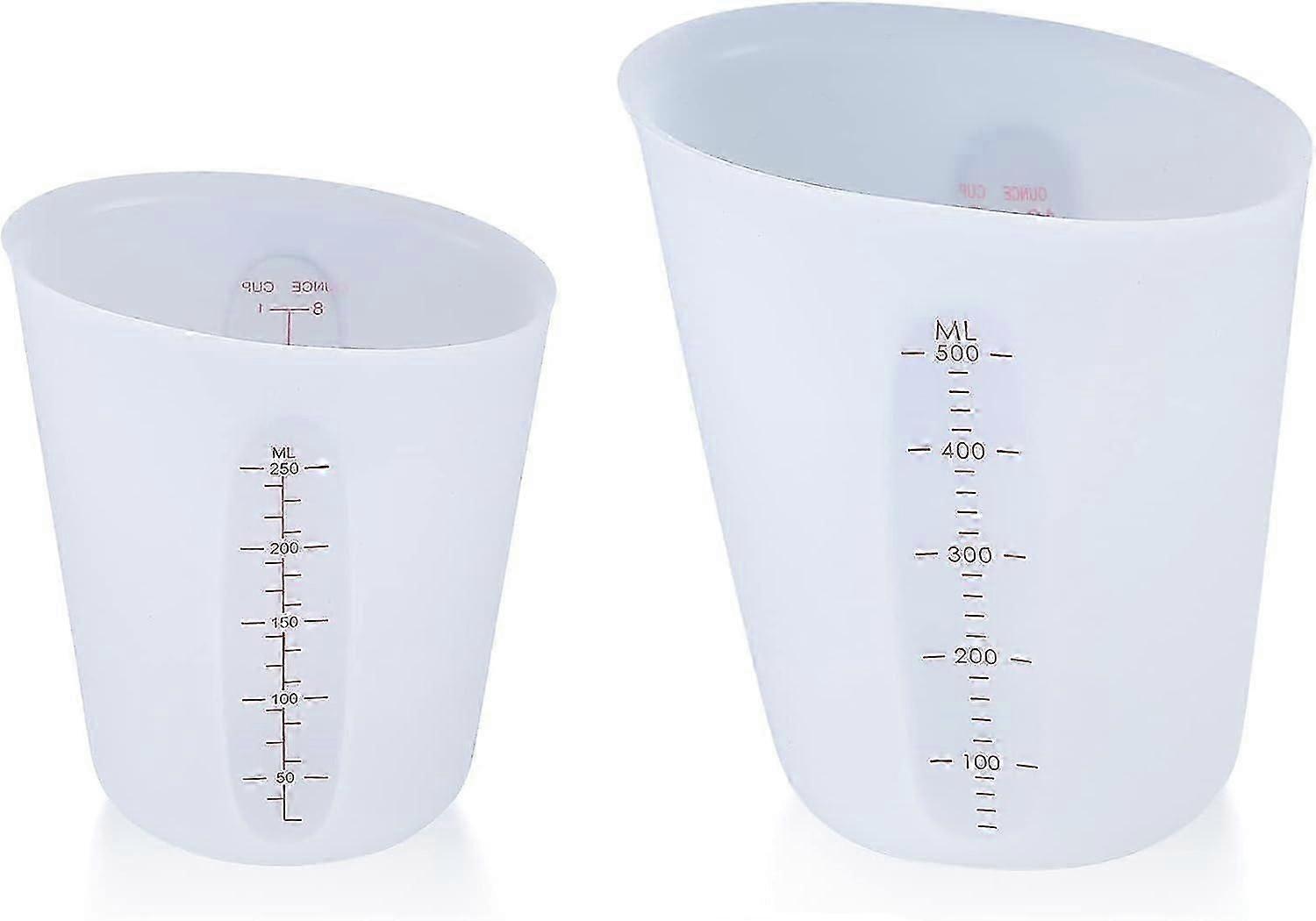 Silicone Measuring Cups - 250/500ml Epoxy Resin Casting White