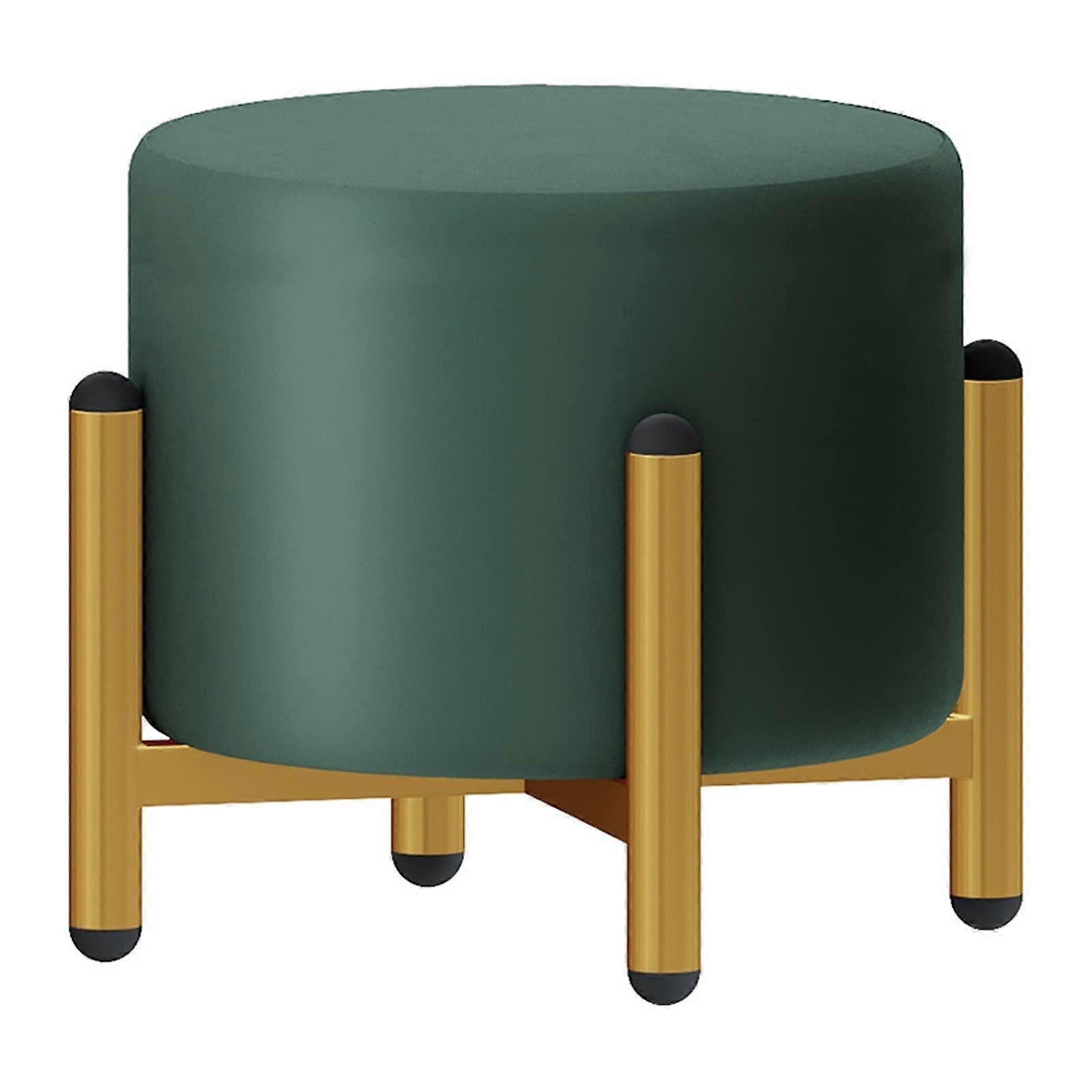 Seat Stool - Triple Height Adjustable Round Sofa Stool for Living Room, Green, 28x25cm, Stackable Shoe Changing Stool