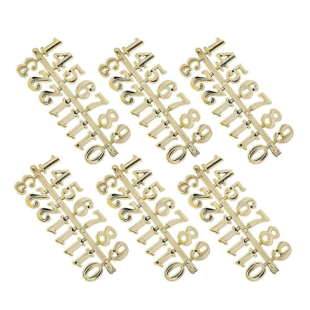 Clock Numerals Kit Clock Accessories DIY Repairing Rectangular Plastic 6 Sets