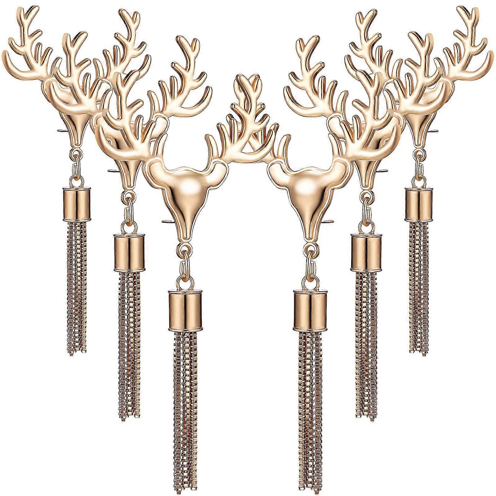 6pcsバッグタッセルチャーム装飾ハンドバッグバックル鹿ホーンバックル財布ペンダント