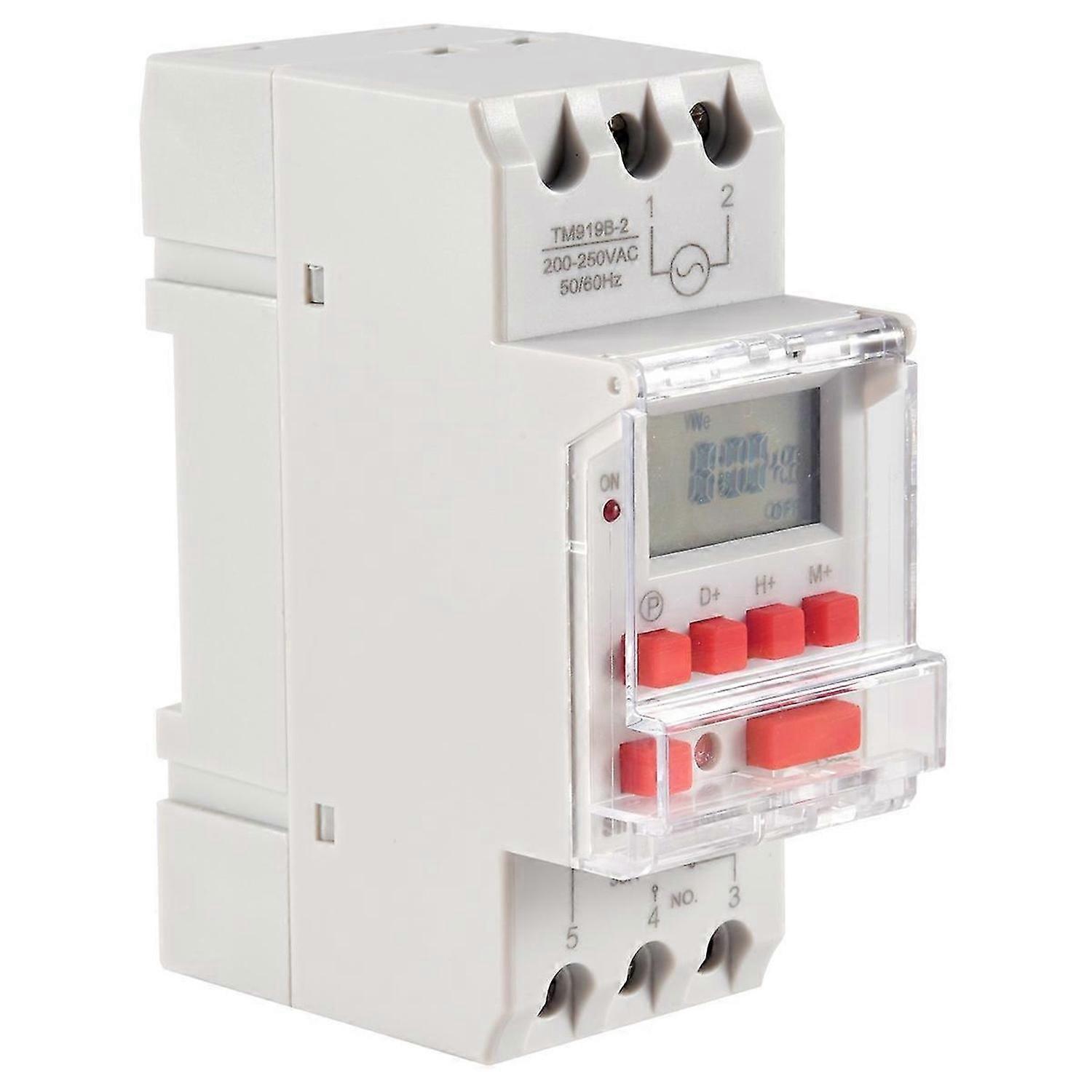 TM919B 220V 30A Programmable Digital Timer Switch DIN Automatic Cycle Timing Controller for Lights,