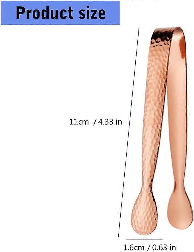 Stainless Steel Ice Tongs 2-Pack for Kitchen and Café Use, Gold Serving Utensils, Durable and Stylish Design