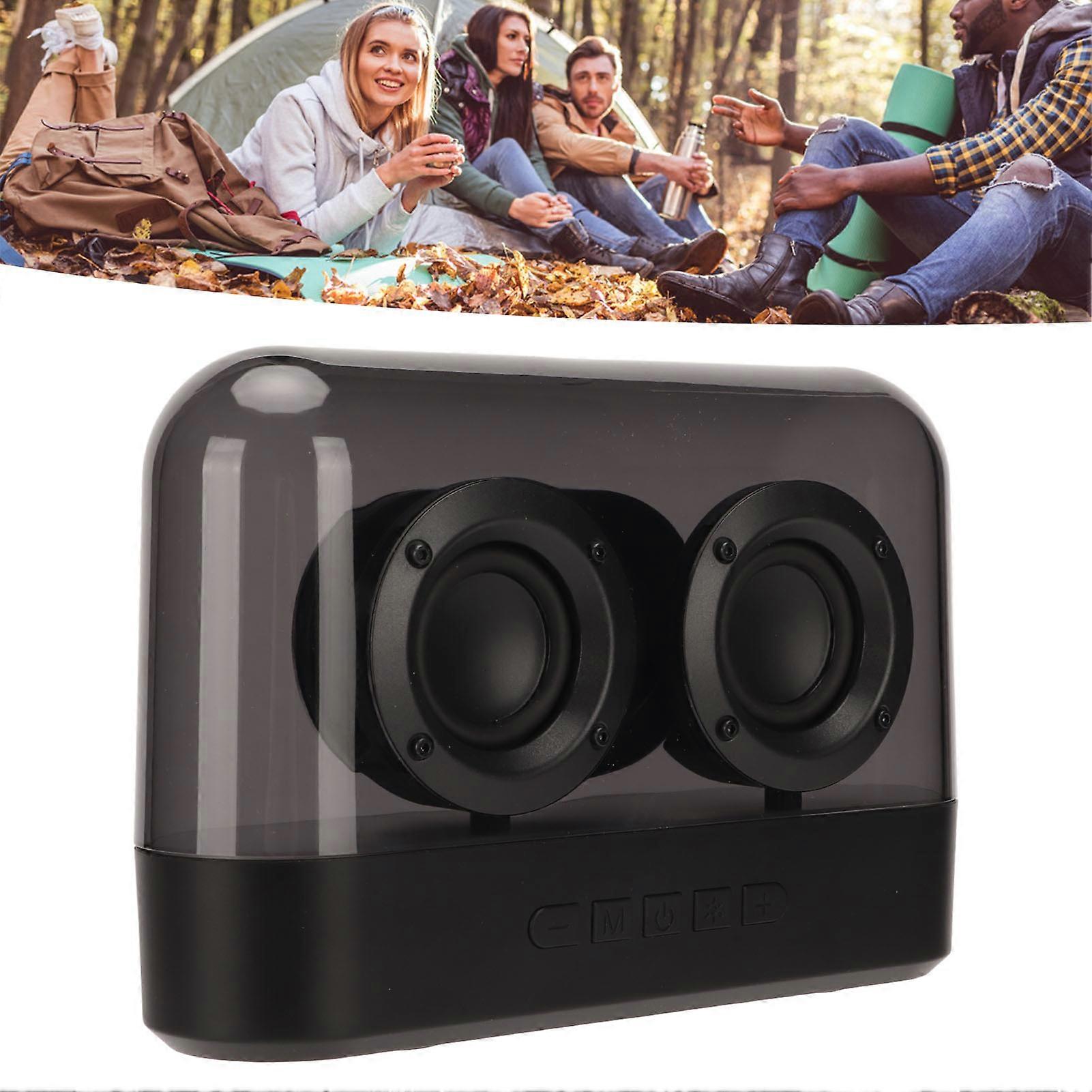 Bluetooth Speaker Stereo Subwoofer Memory Card Playback Transparent Portable Wireless Speaker with Colorful LED Lights