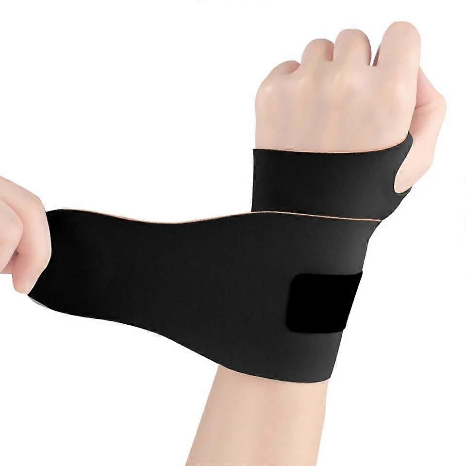 Wrist Supports Hand Brace 2PCS Adjustable Lightweight Breathable Non-Stuffy Compression Wrist Guard for Sprains Black
