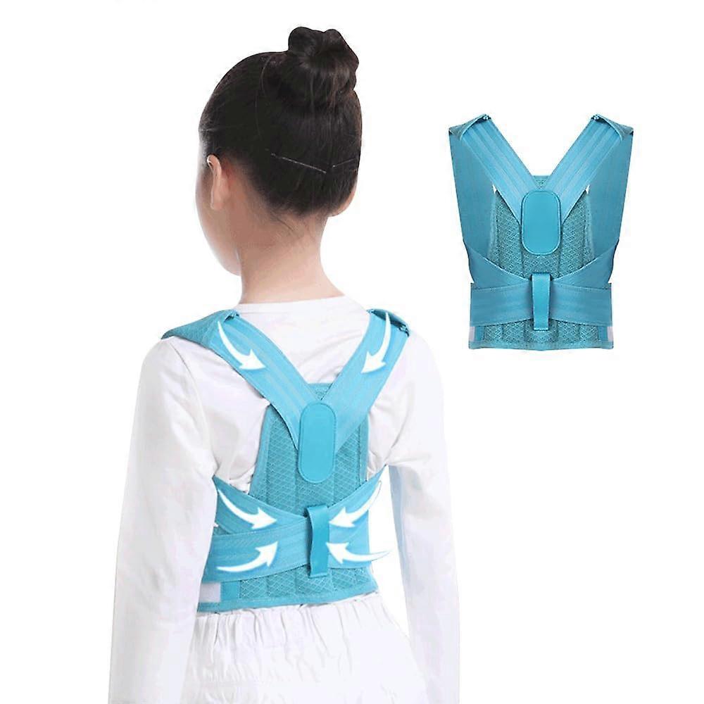 s Back Support for Posture Correction, Adjustable Back Support (Light Blue)