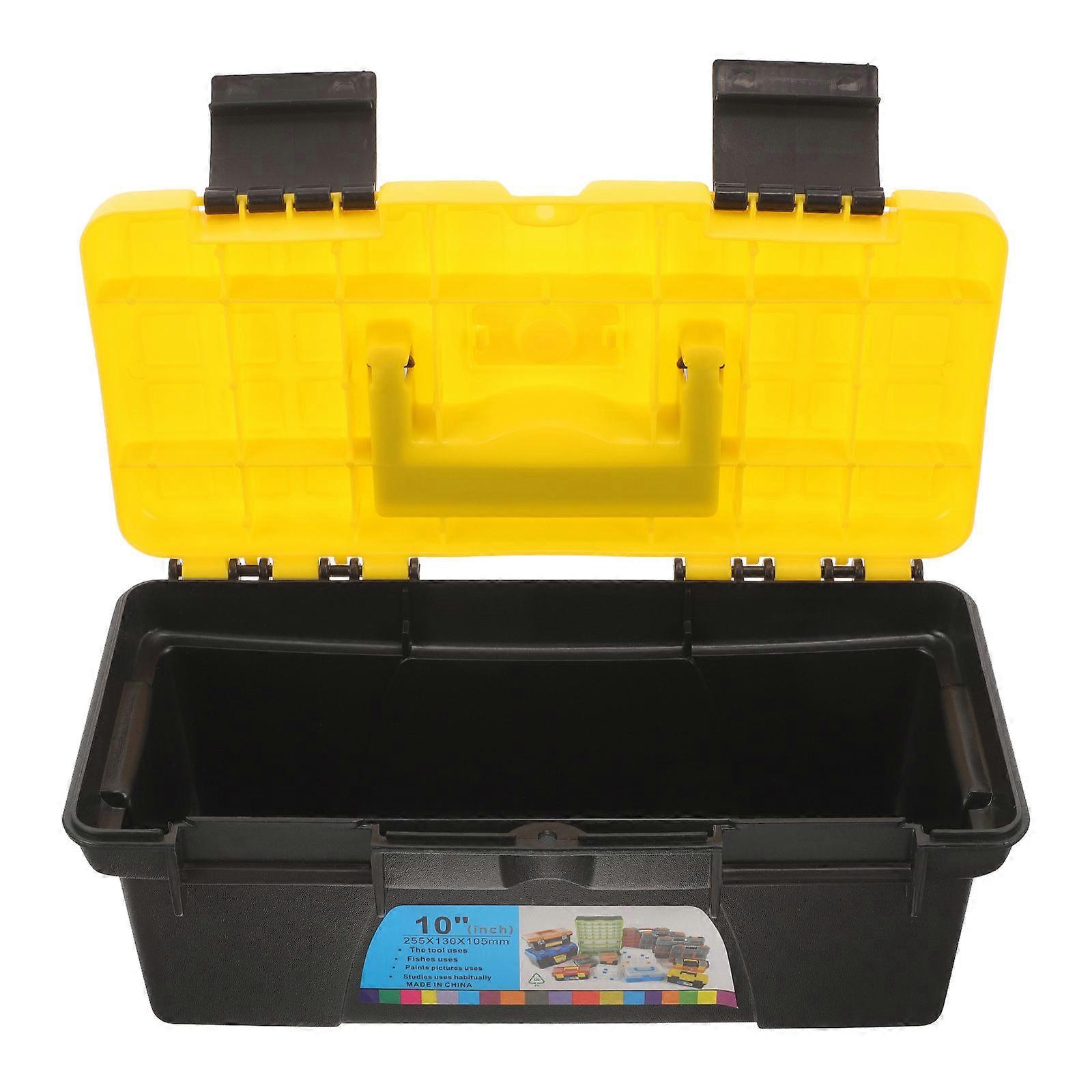 Plastic Carrying Case For Small Tools 10 Inch Black Tool Box Organizer And Storage 1Set