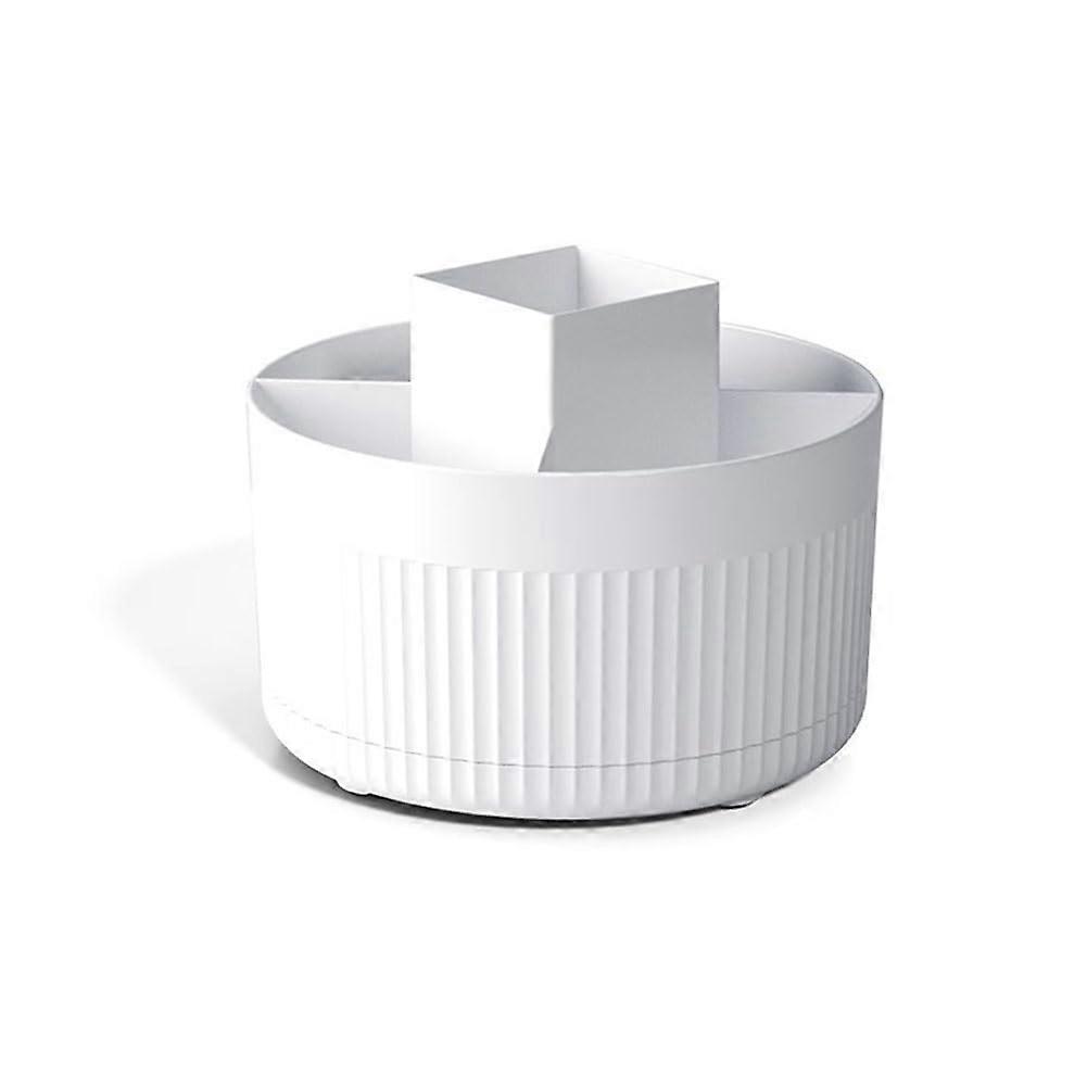 Rotating Makeup Brush Storage Tube 360° Desktop Organizer White, Ideal for Bathroom Countertops and Vanity Use