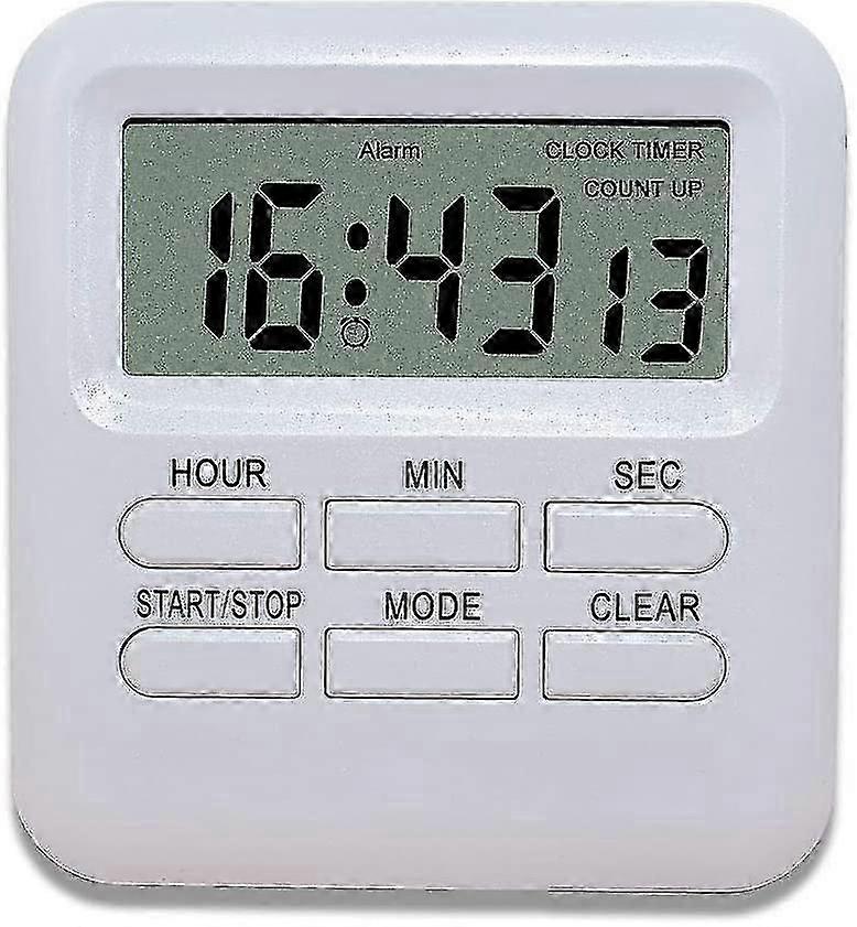 Digital Timer With 3 In 1 Clock/alarm Clock Function,magnetic Kitchen Timer,countdown Stopwatch(white)