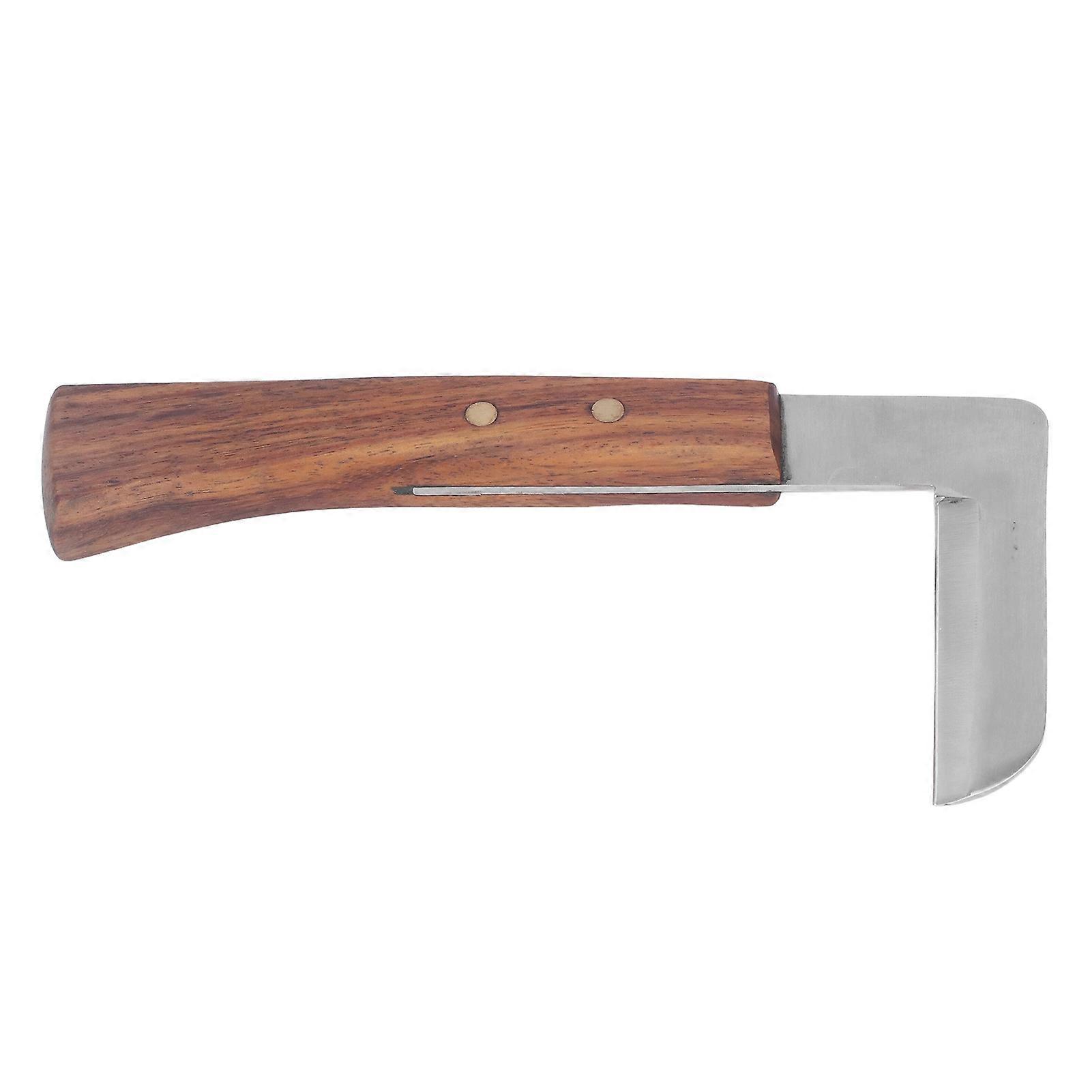 Steel L Shape Hoof Knife Ergonomic Curved Handle Hoof Trimming Tool for Farm Horse Single Blade On Left Hand