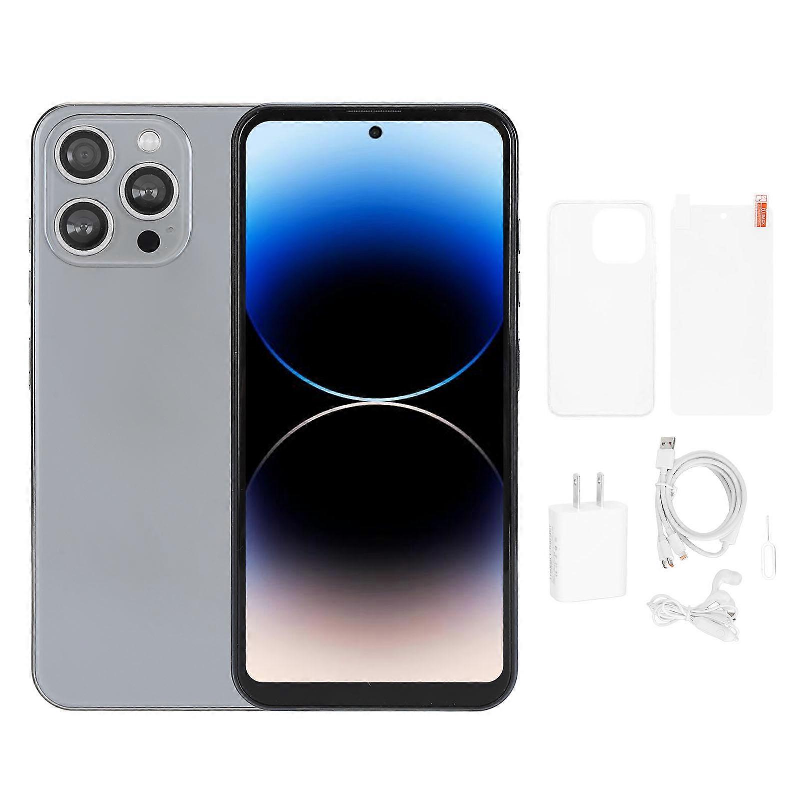 Unlocked 6.7" Ultra HD 4G Smartphone, 8-Core, 8GB+256GB, Android 12, Dual SIM, Grey