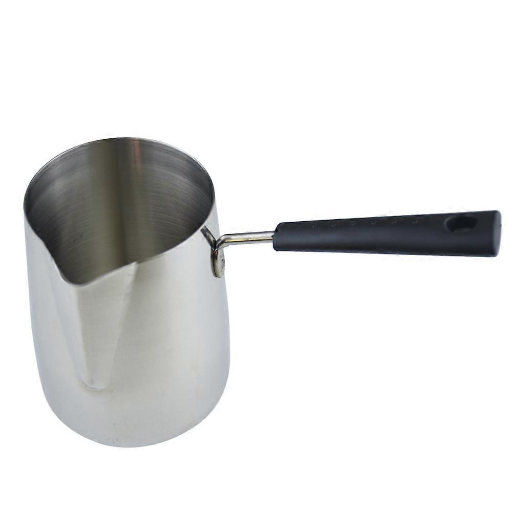 Milk Pour Pot for Latte Cappuccino Pot Stainless Steel Long Handle 600ml 1Set