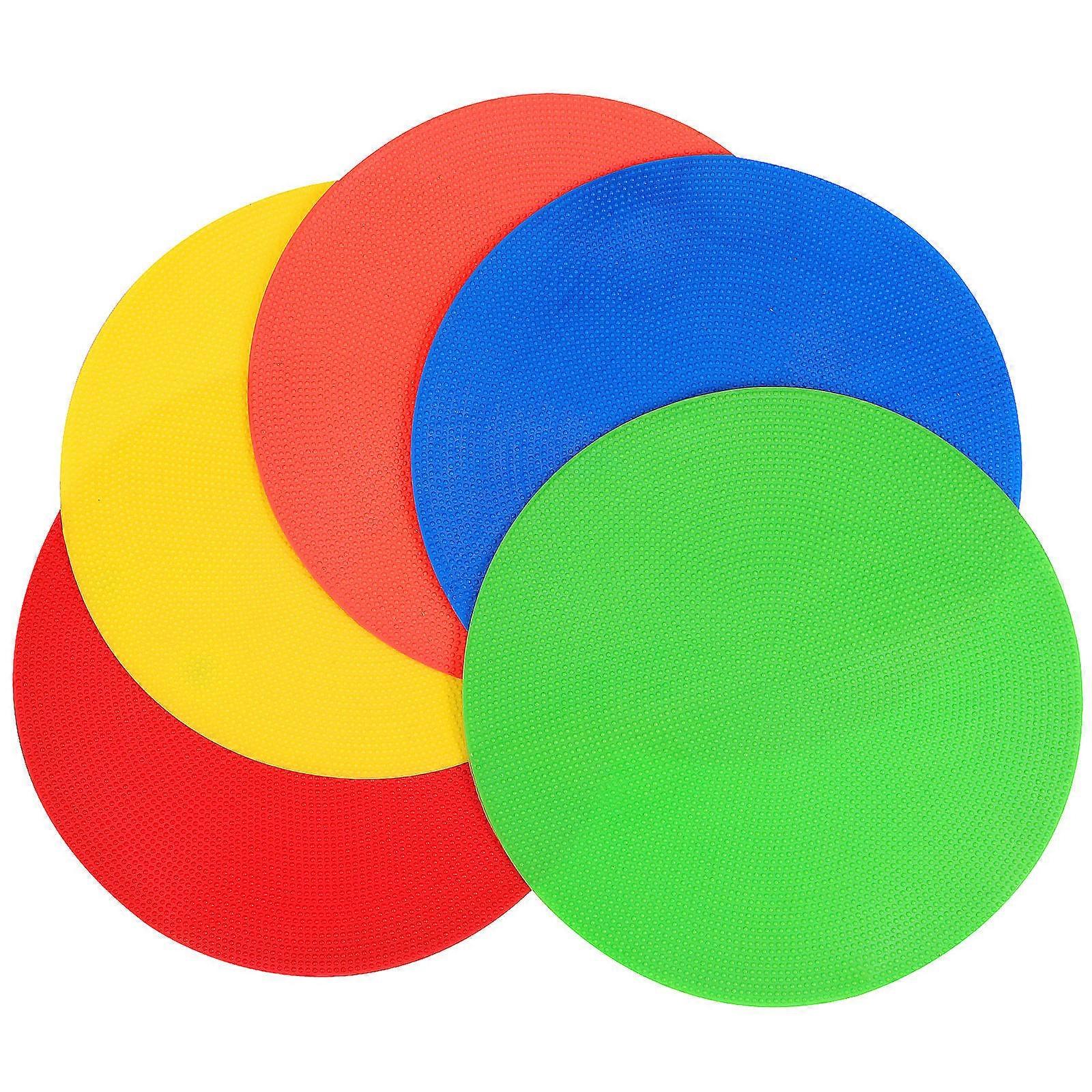 5pcs Flat Spot Markers for Soccer Training – Floor Dots for Agility & Speed Drills – Non Slip Football Training Supplies