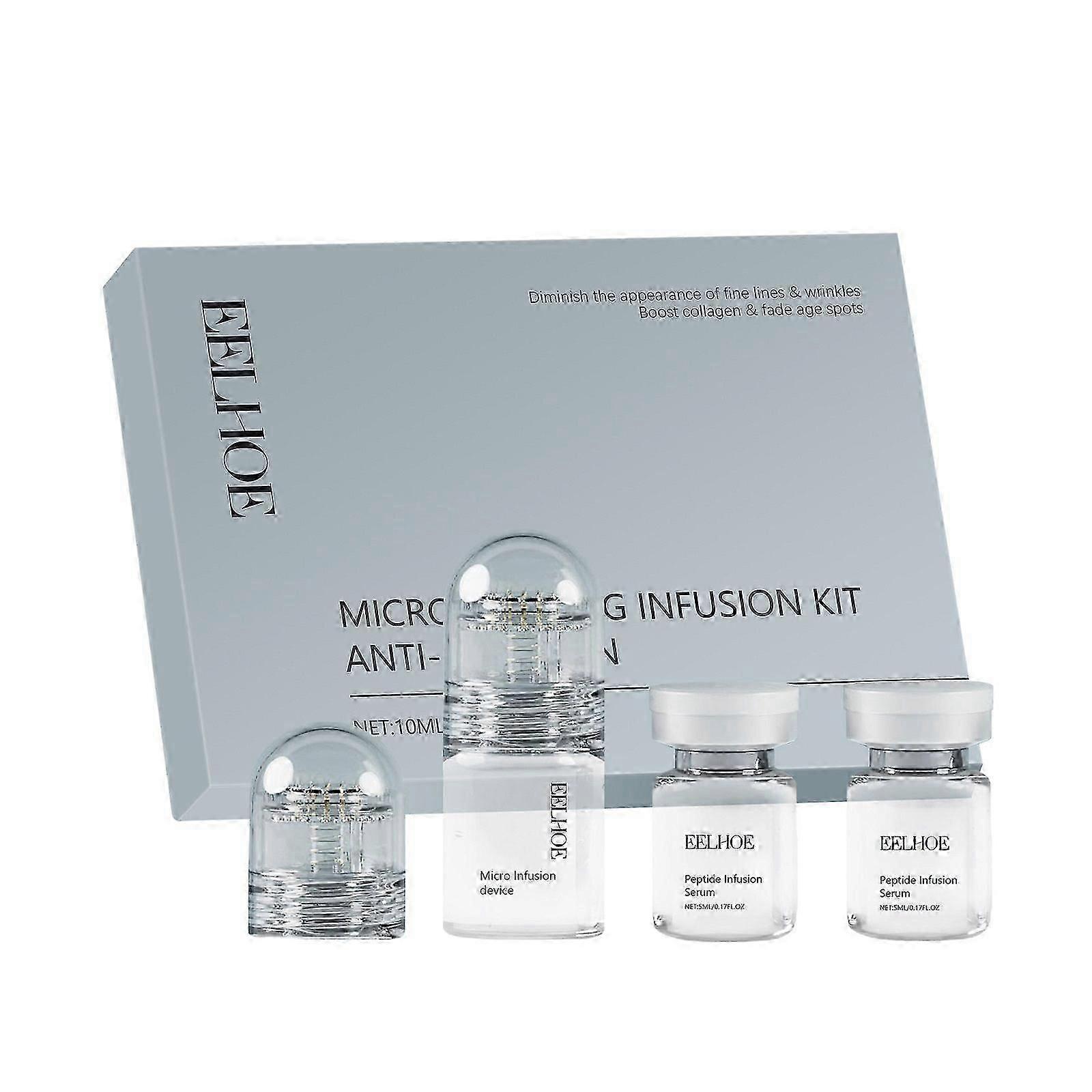 Micro Infusion System for Face, Micro Infusion for Skin Care with Collagen Peptides & Hyaluronic Acid, Anti-Aging Face Serum and Stamp 0.05mm