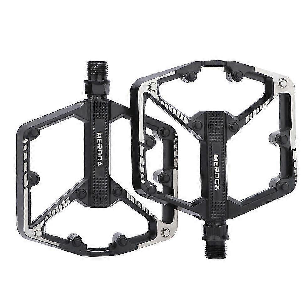 3 Bearing Flat Pedals for Road/Mountain Bikes - CNC Machined 9/16 Inch with Removable Anti-Slip Nails