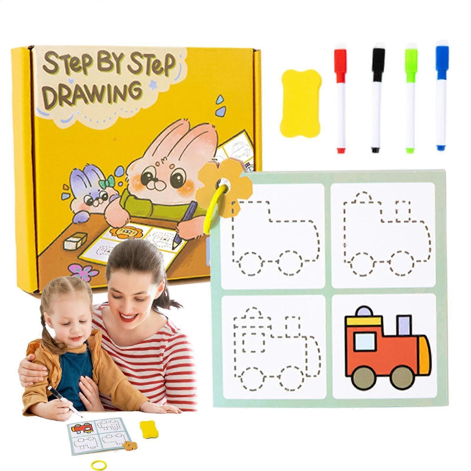 Pen Control Book for Children Aged 3 to 5, Clean Preschool Workbooks Simple Drawing Book