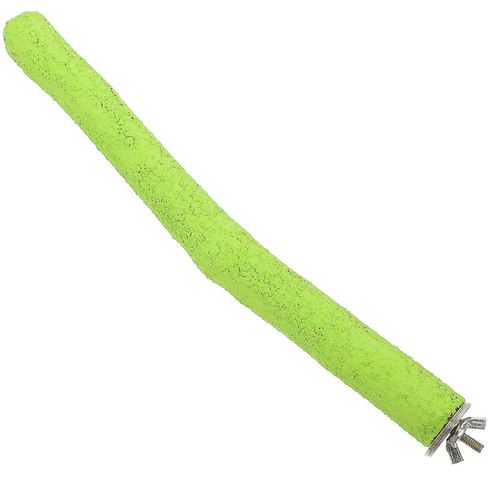 Standing Parrot Perch Pet Bird Cage Accessory Climbing Toy Sturdy and Durable Light Green 25x2.3cm 1Pack