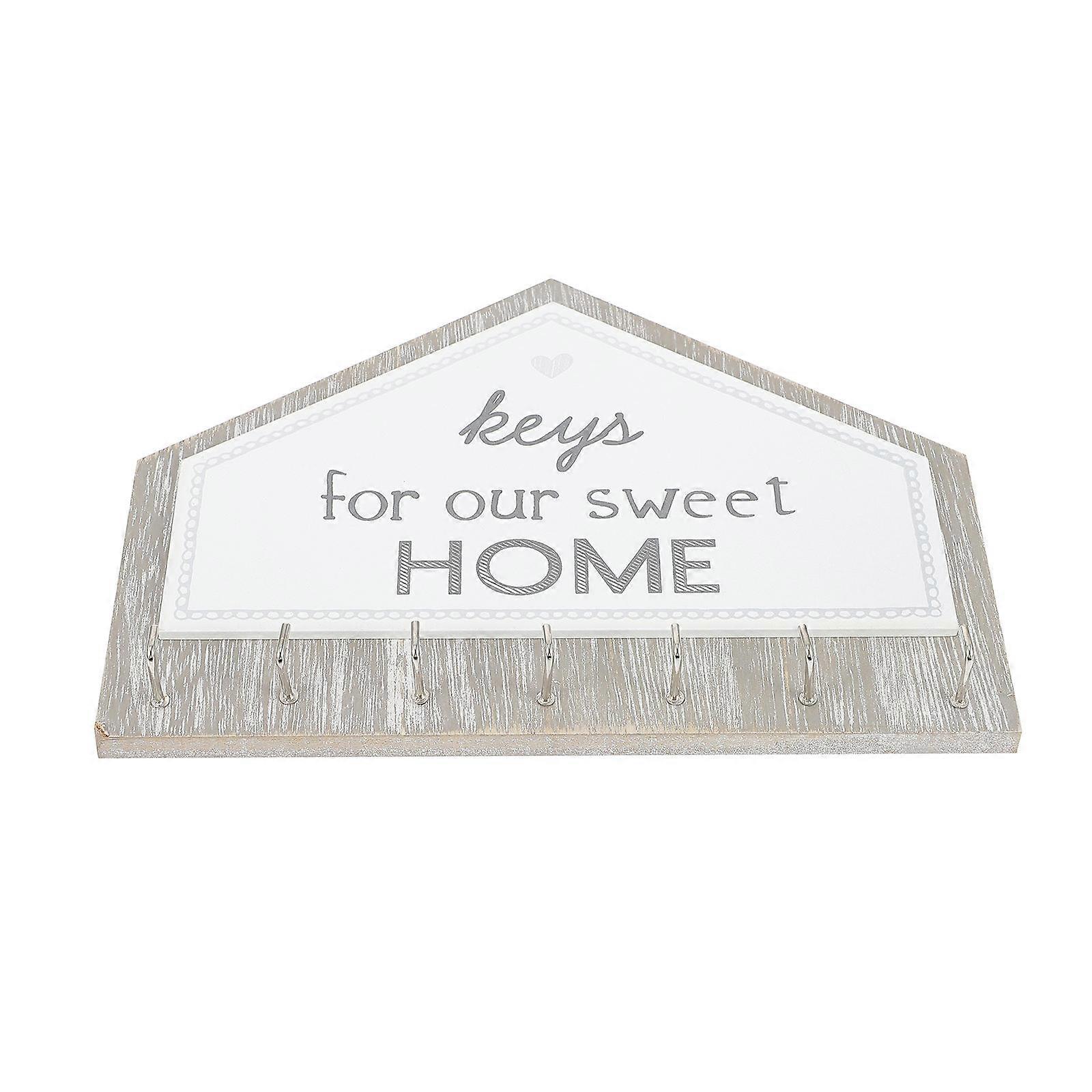 Wall Mounted Key Hook for Items Hanging Made from Premium Synthetic Material Grey with 7 Hooks