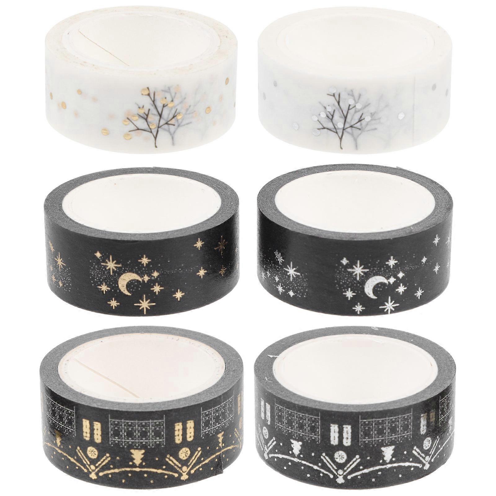Scrapbook Supplies Basic Washi Tapes Journaling Bronzing Silver 6 Rolls