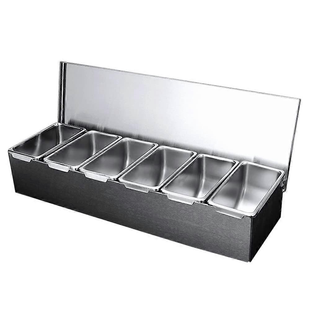 6compartment ingredient container with lid, stainless steel container with lid