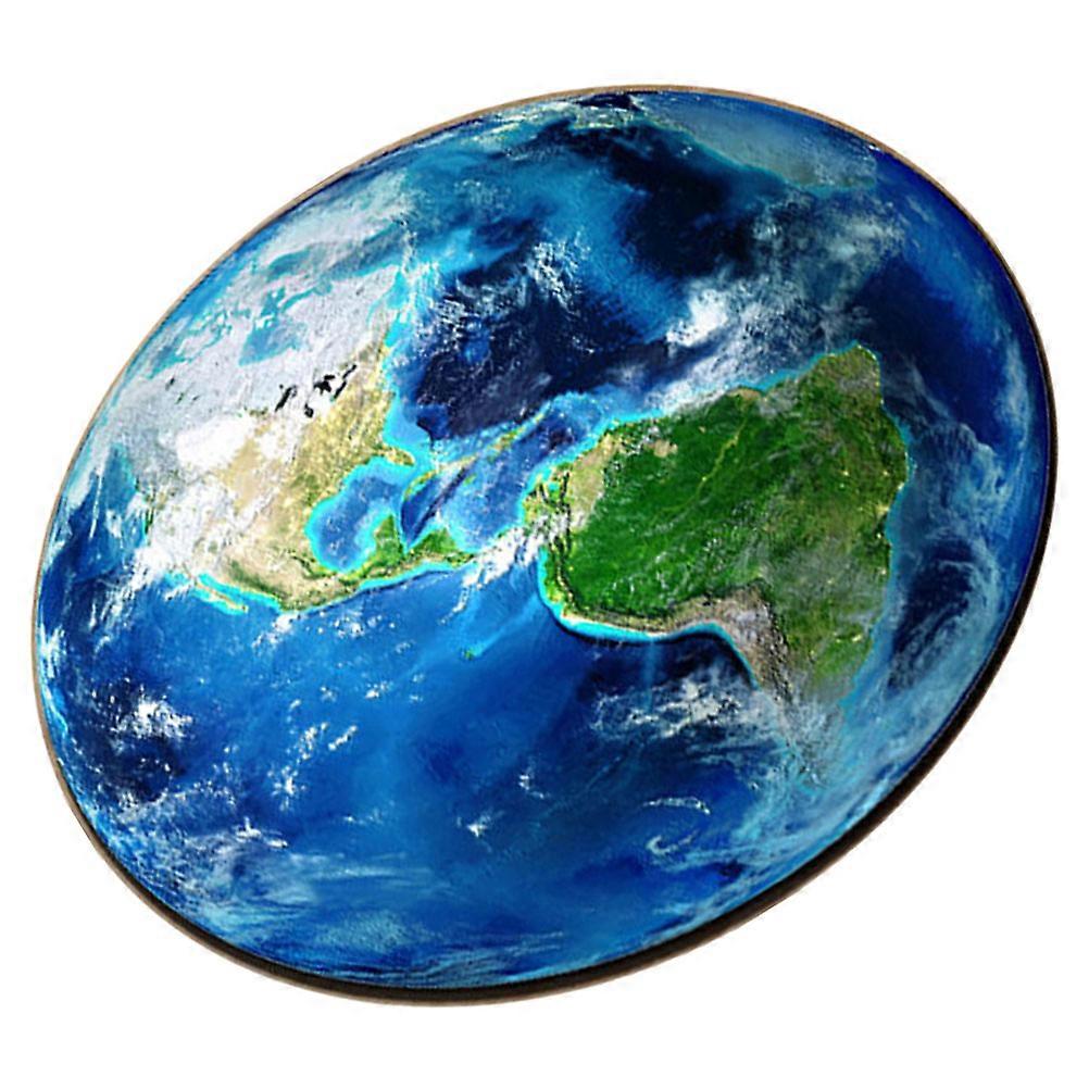 Non Skid Earth Pattern Chair Mat, Round Rug for Living Room or Office Desk, Easy Install Floor Protector for Computer Chairs