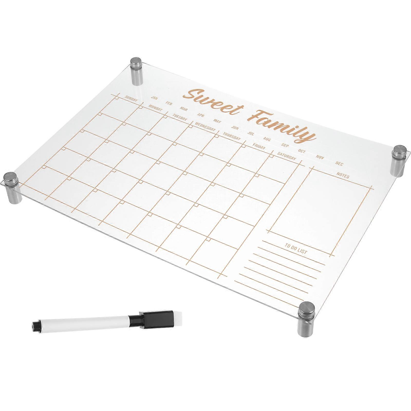 Desk Whiteboard Transparent Acrylic for Home and Office 1Set