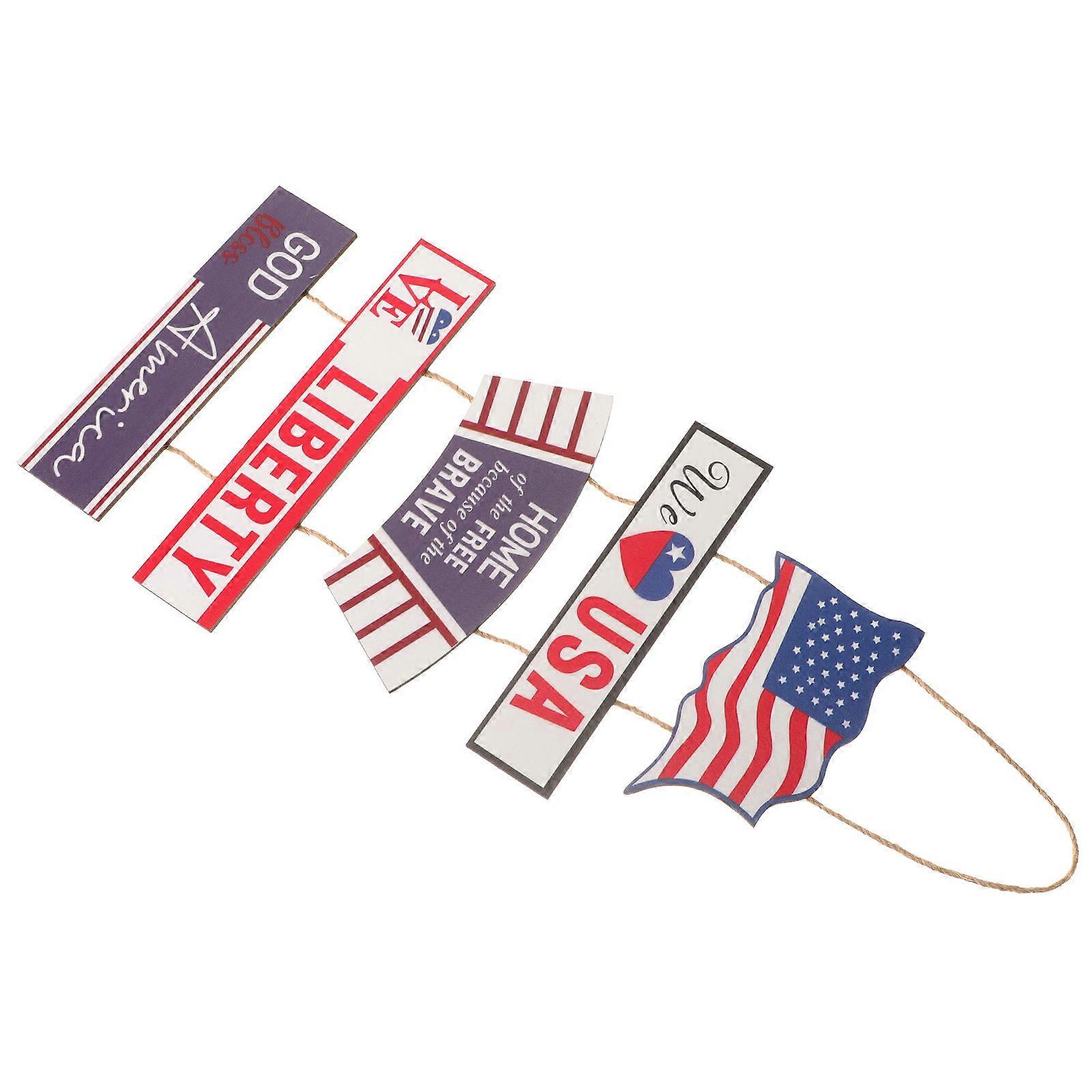 Rustic Patriotic Wall Decor Independence Day Sign Rectangular Shape For Family Users 1Set