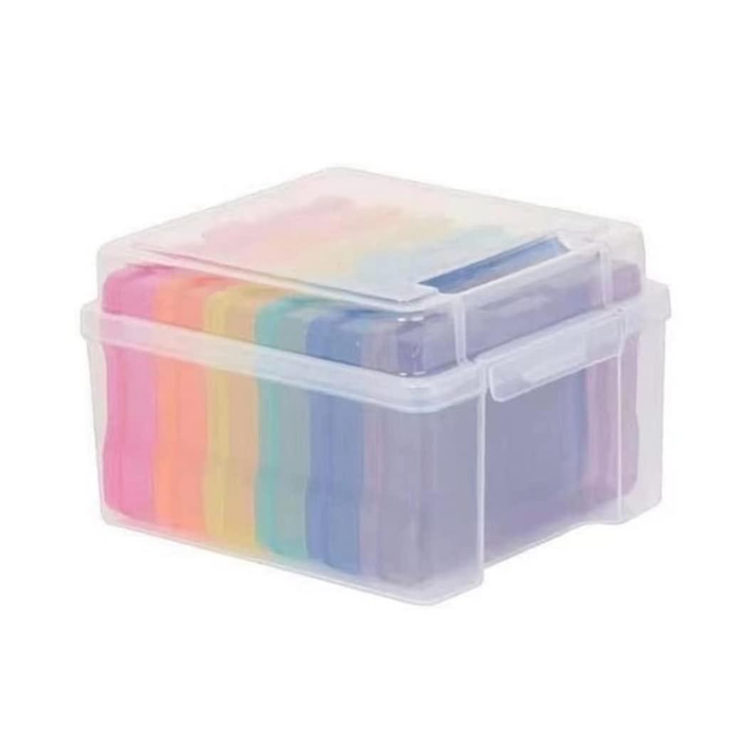 Photo Storage Box Plastic 5x7 Craft Memory Photo Case Organizer With 6 Color Dividers Album And Card Storage
