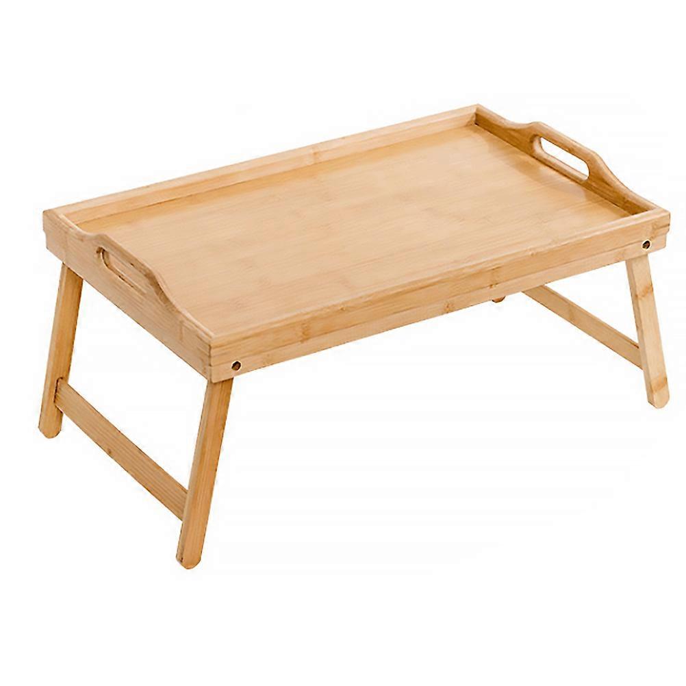 Breakfast Serving Tray Laptop Stand for Bed Portable Bed Table Natural Texture Sofa Use 50x30x23.5cm 1Pcs