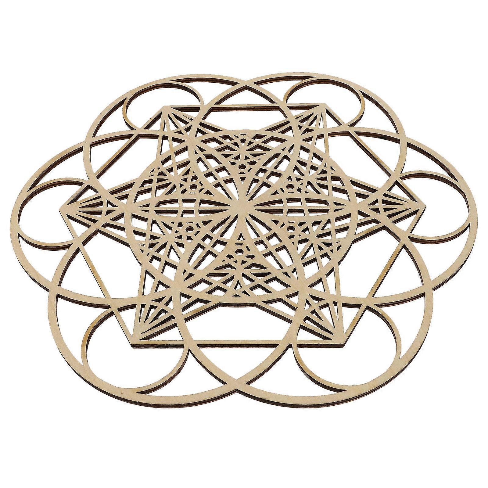 Rustic Wall Decor Wooden Hollowed-Out Hanging Ornament Elegant Room Decoration Khaki 30X30CM Wall Mounted Decor 1Pcs
