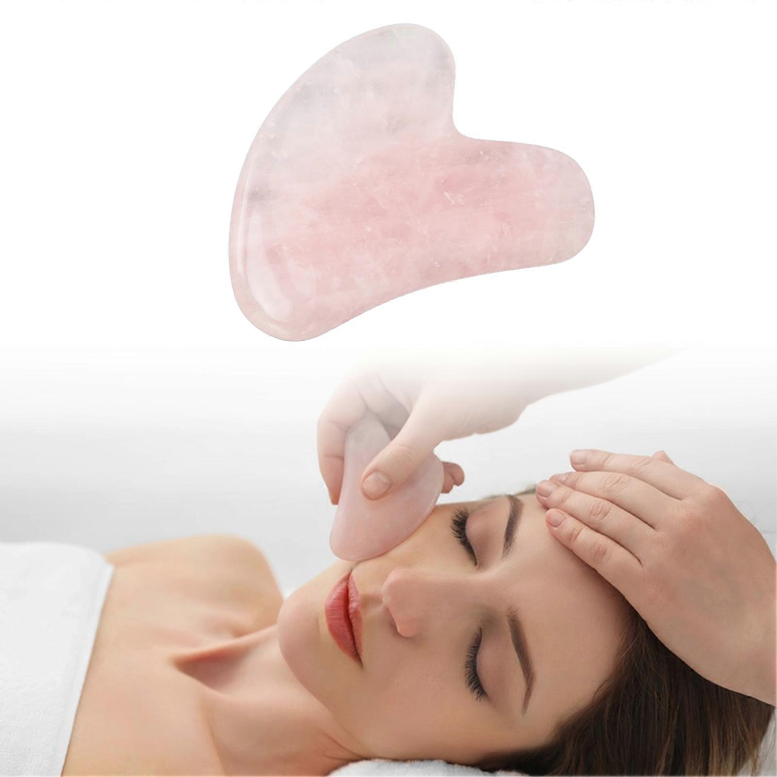 Pink Crystal Scraping Board Heart Shaped Promote Blood Circulation Gua Sha Board Guasha Tool for Face Neck 
