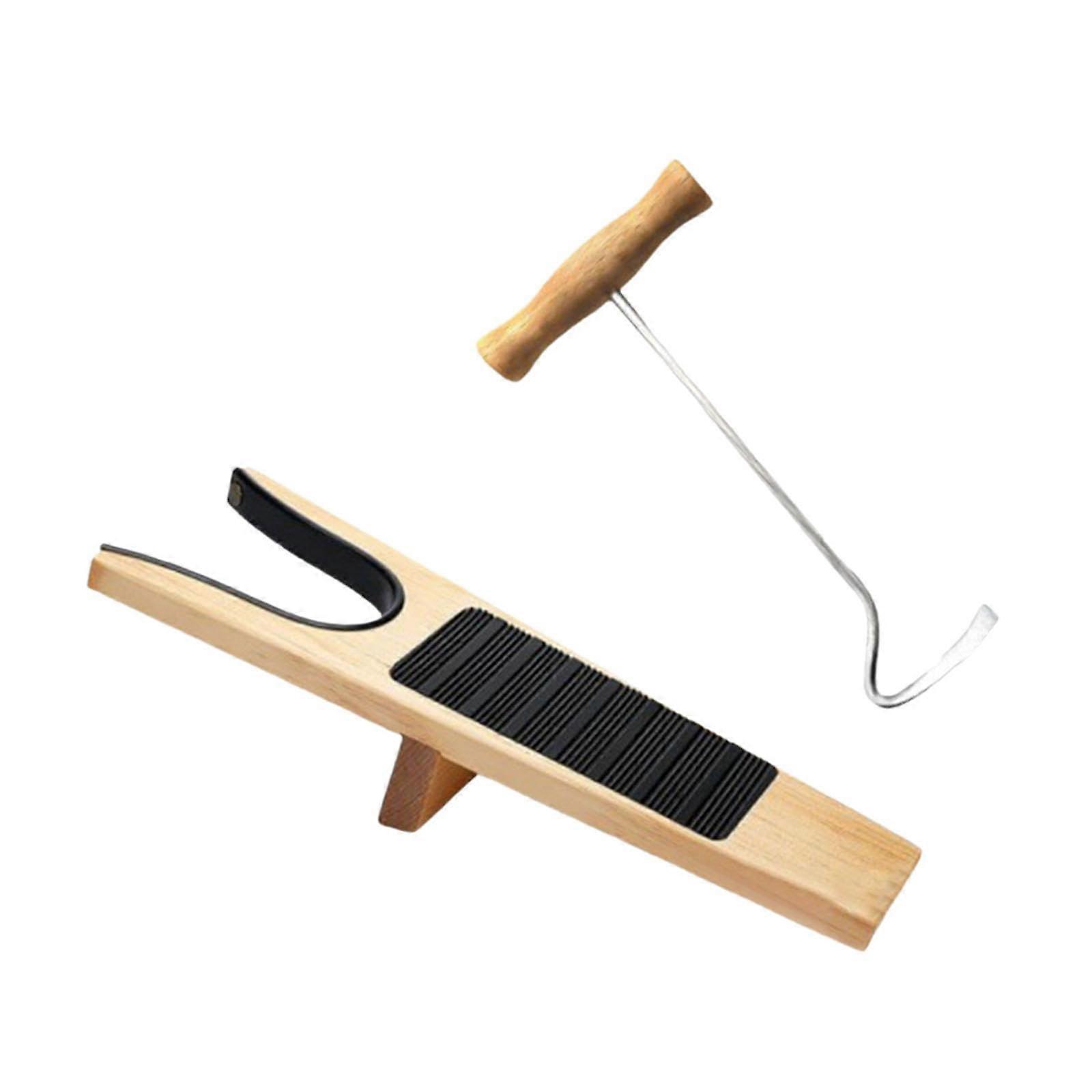 Wooden Boot Remover Solid Wood With Hook Boot Jack Puller For Cowboy Boots Natural Wood Finish Easier Boot Removal