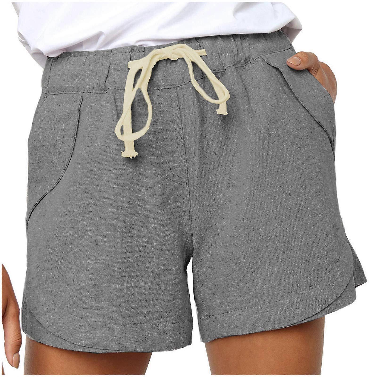 Men's Shorts Set with Pocket and Drawstring, Loose Elastic Pants and Top, Size S Plus, Dunkelgrau L