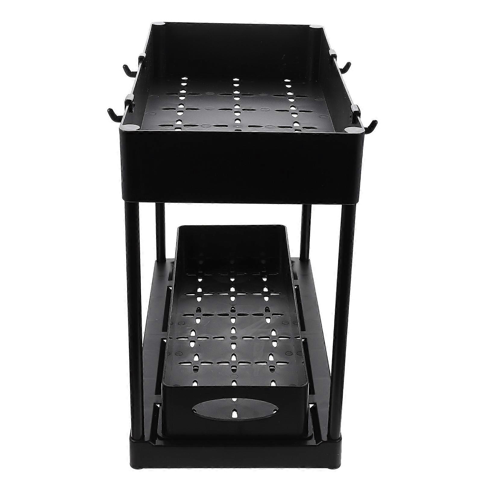 Plastic Kitchen Storage Rack for Home Use Double-Layer Sundries Organizer