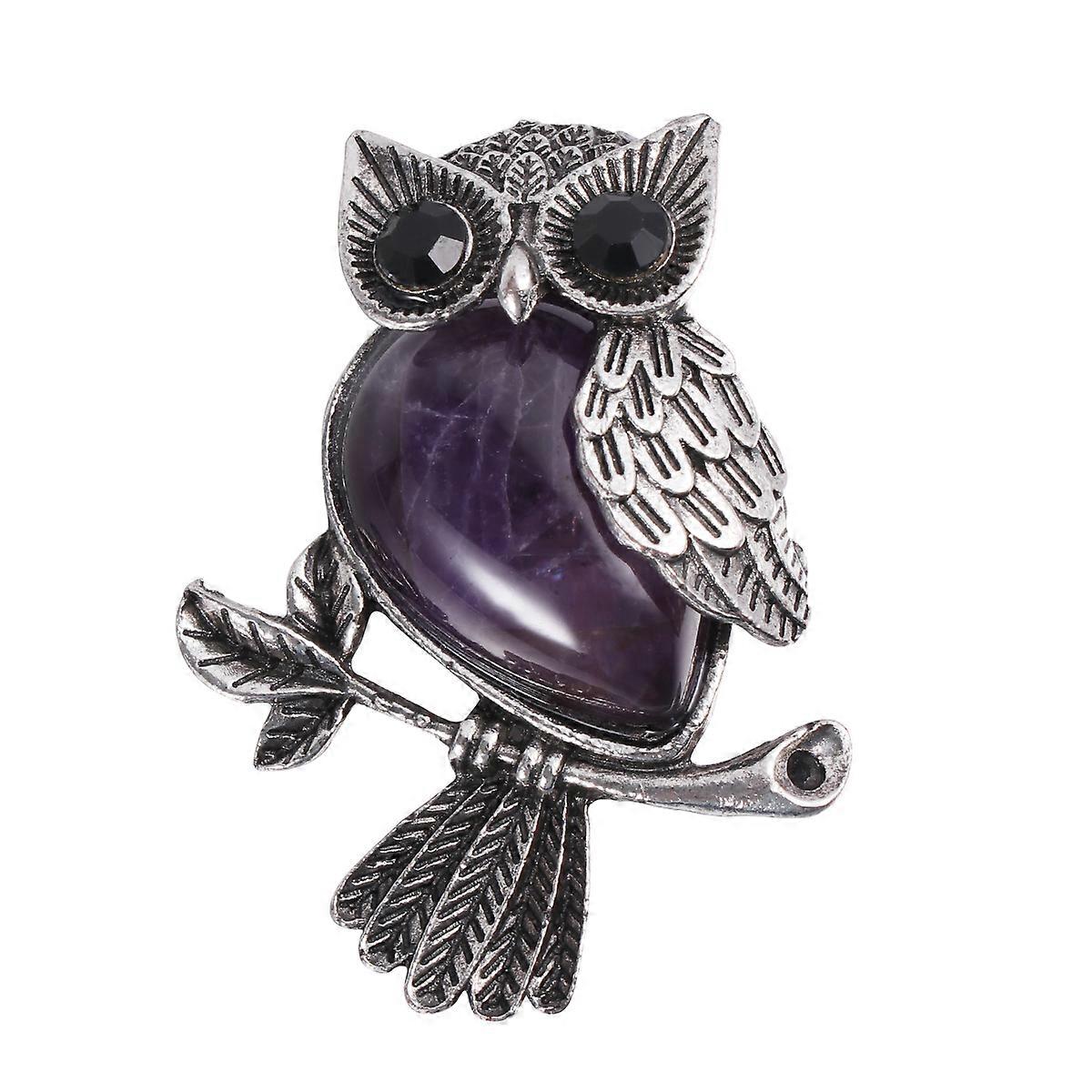 revers pin mode broche ugle form lilla krystal 5x4x1,5cm 1pc