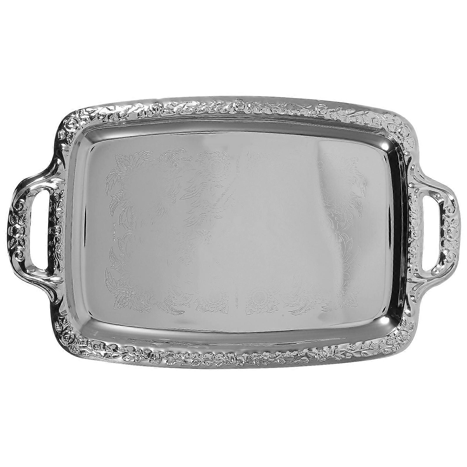 1 stk serveringsbrett i metall for oppbevaring av mat og servise i stuen