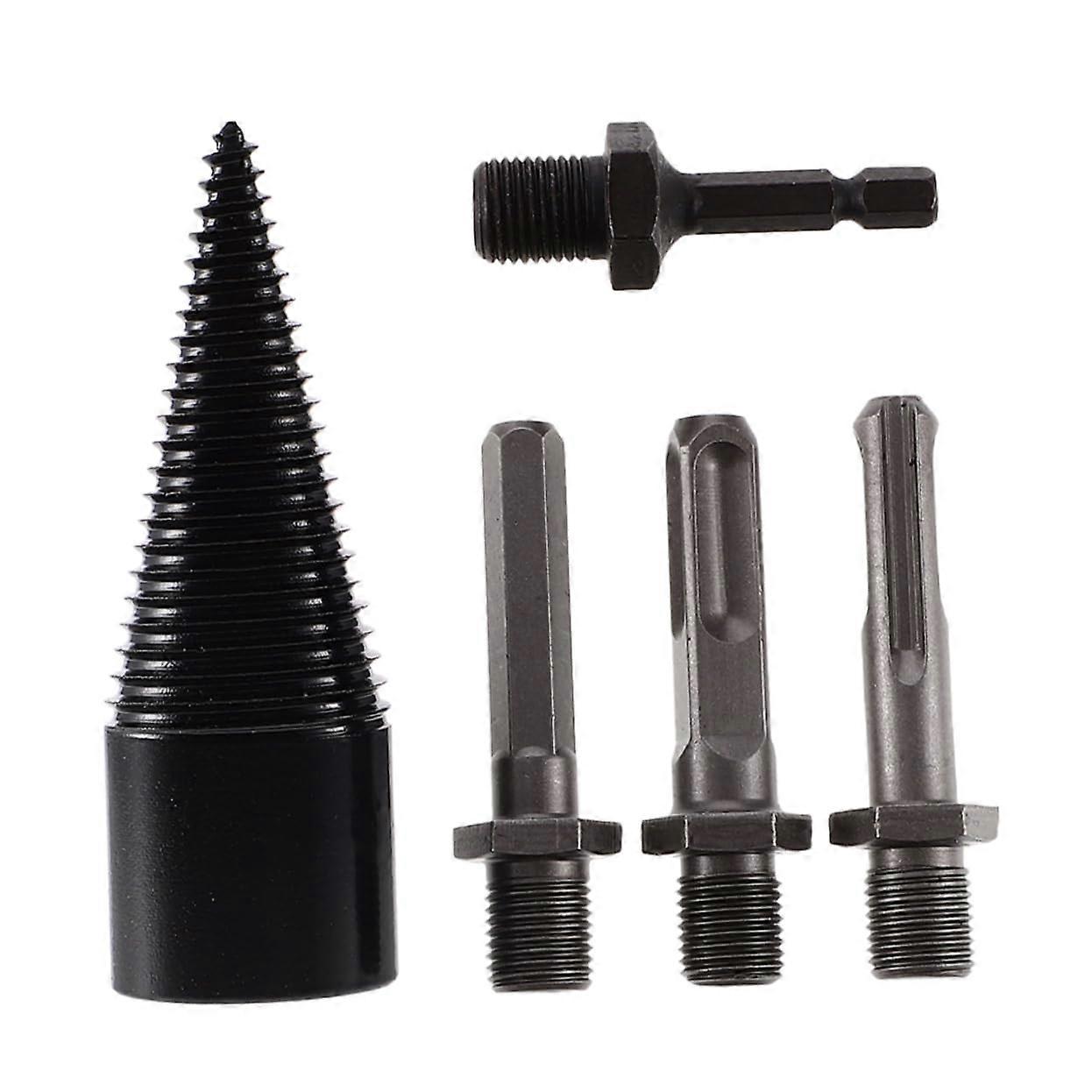 5 Pieces Wood Splitter Drill Bits with Various Handles for Oak and Walnut