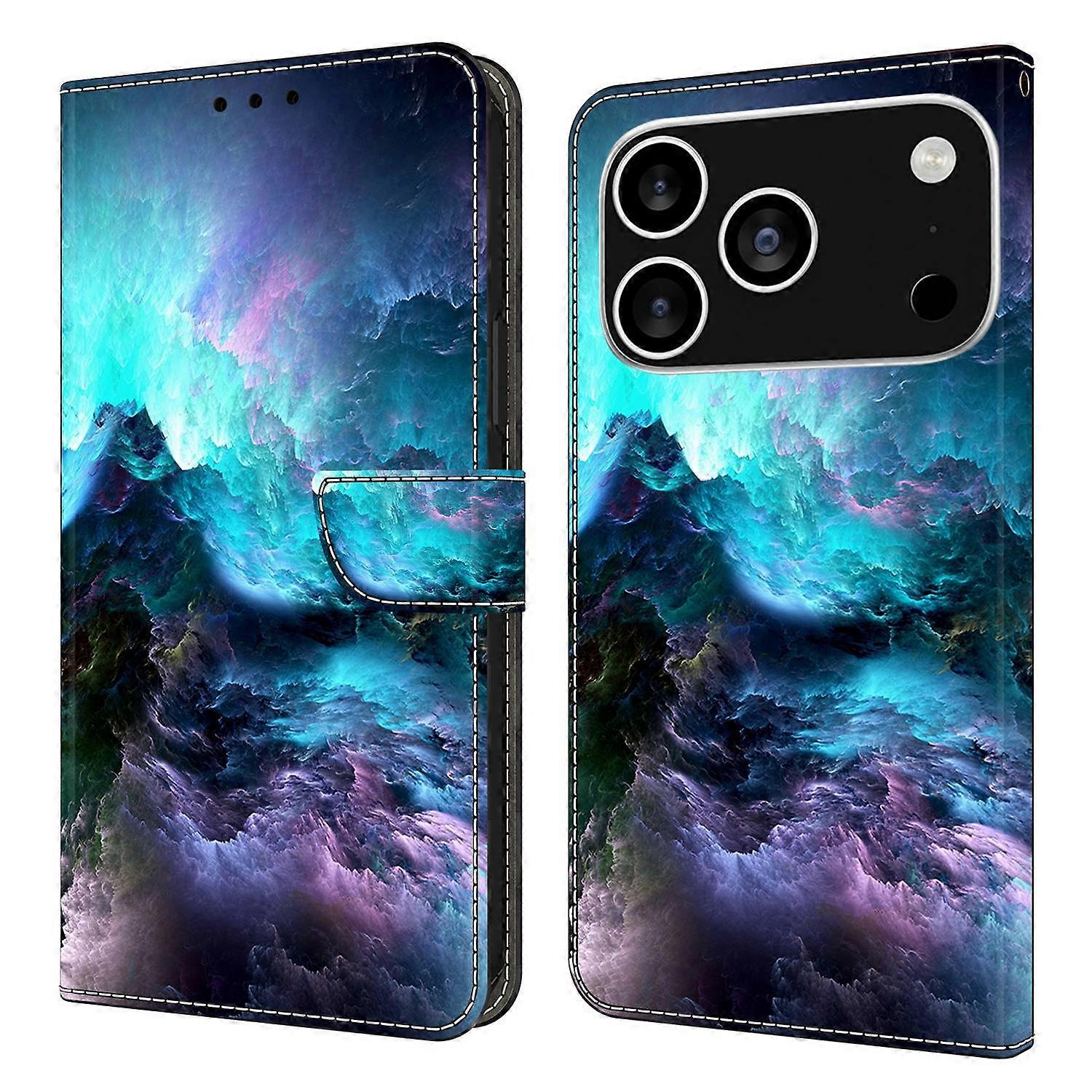 For iPhone 17 Pro Max Leather Case Pattern Printing Wallet Stand Flip Phone Cover