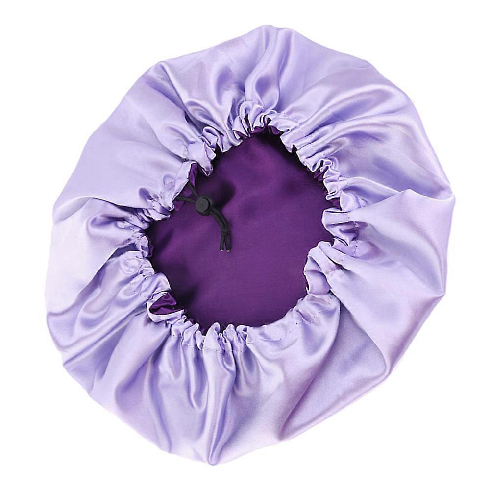 Sleeping Hats For Women Double Layer Hair Cover For Sleep Makeup Convenience Purple 36x36cm 1Pack