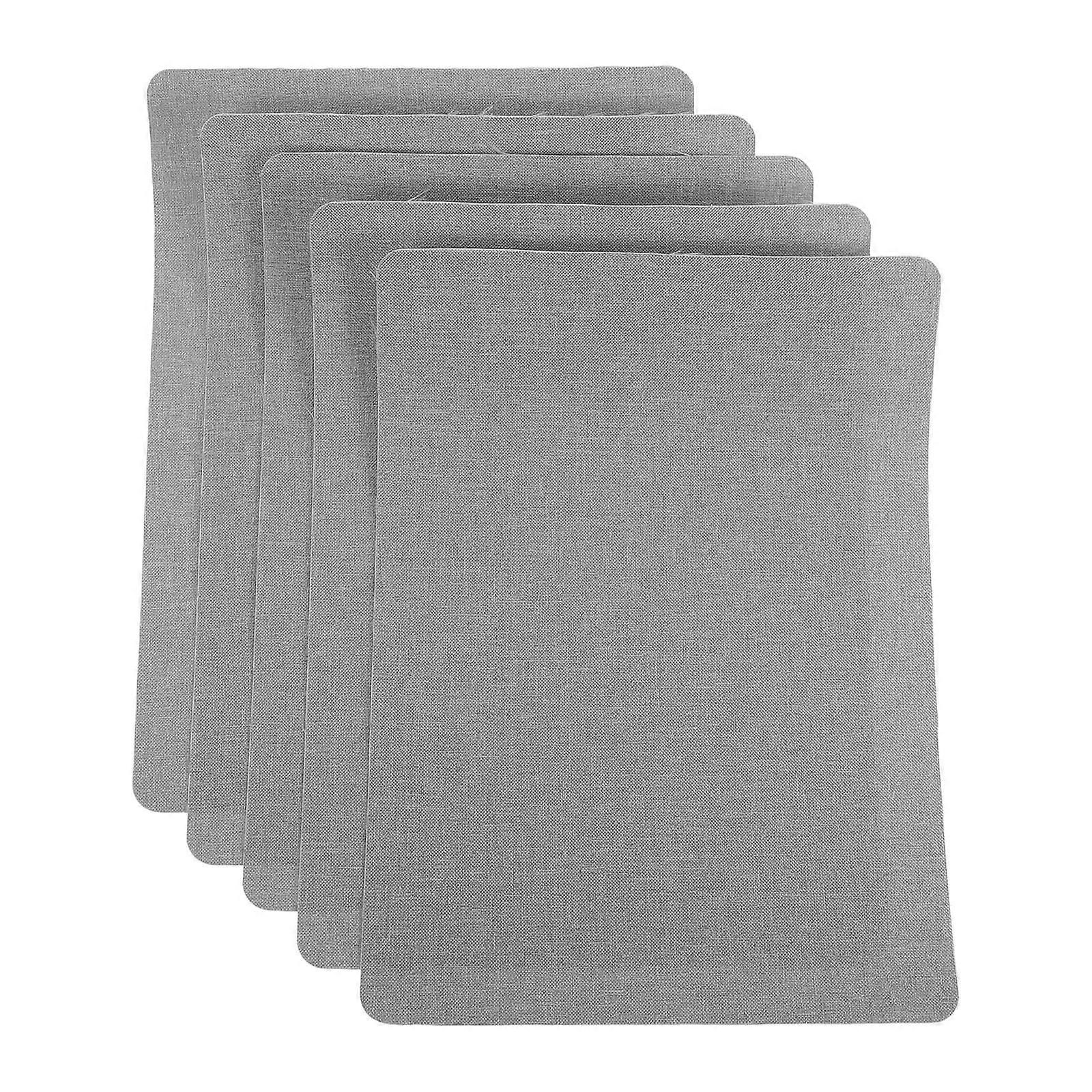 Linen Fabric Patches Self-Adhesive Waterproof Repair For Sofas Clothes Tents Furniture Bags Car Seats Grey Durable 5Set