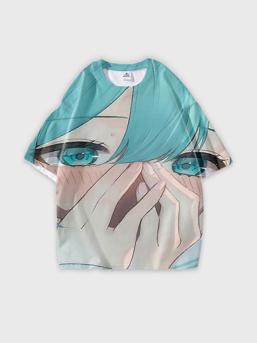 T-shirt round neck Role Pattern loose short sleeve C699