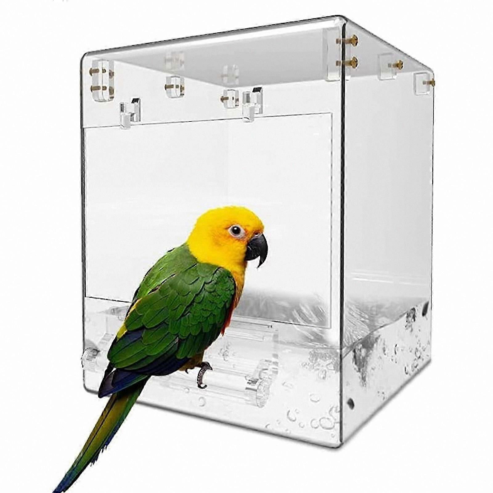 Transparent Hanging Bird Bath Bowl for Cages