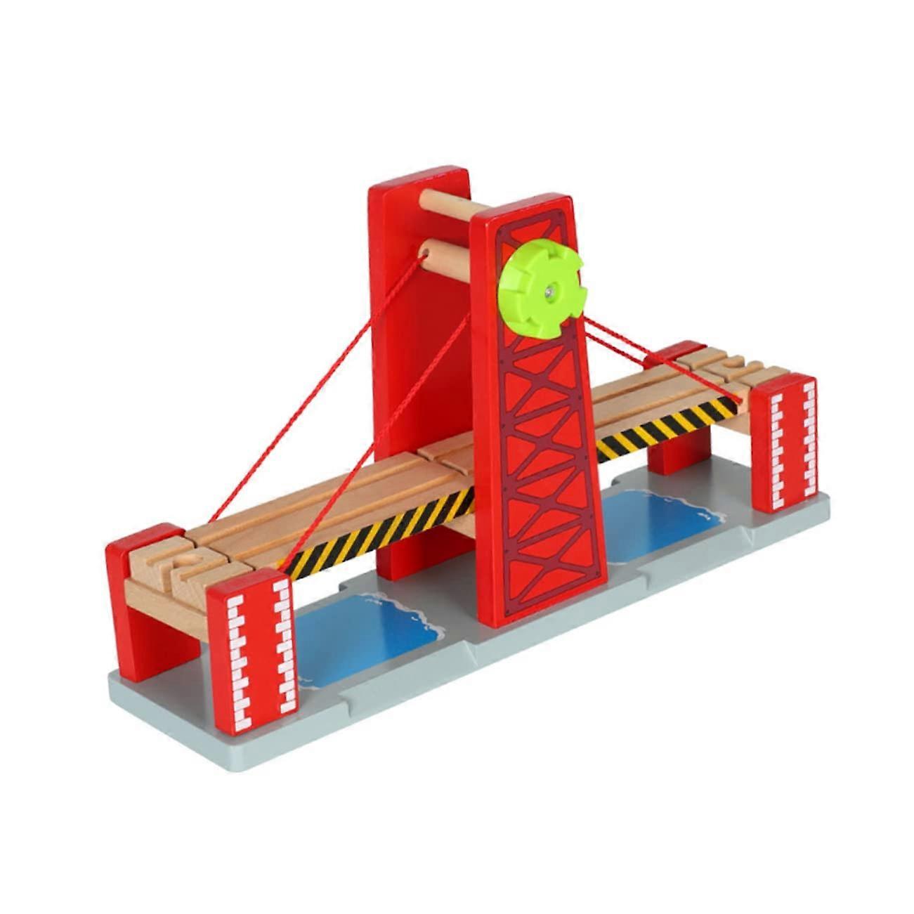 Wooden Drawbridge for Railway Tracks DIY Train Accessory Promotes Motor Skills