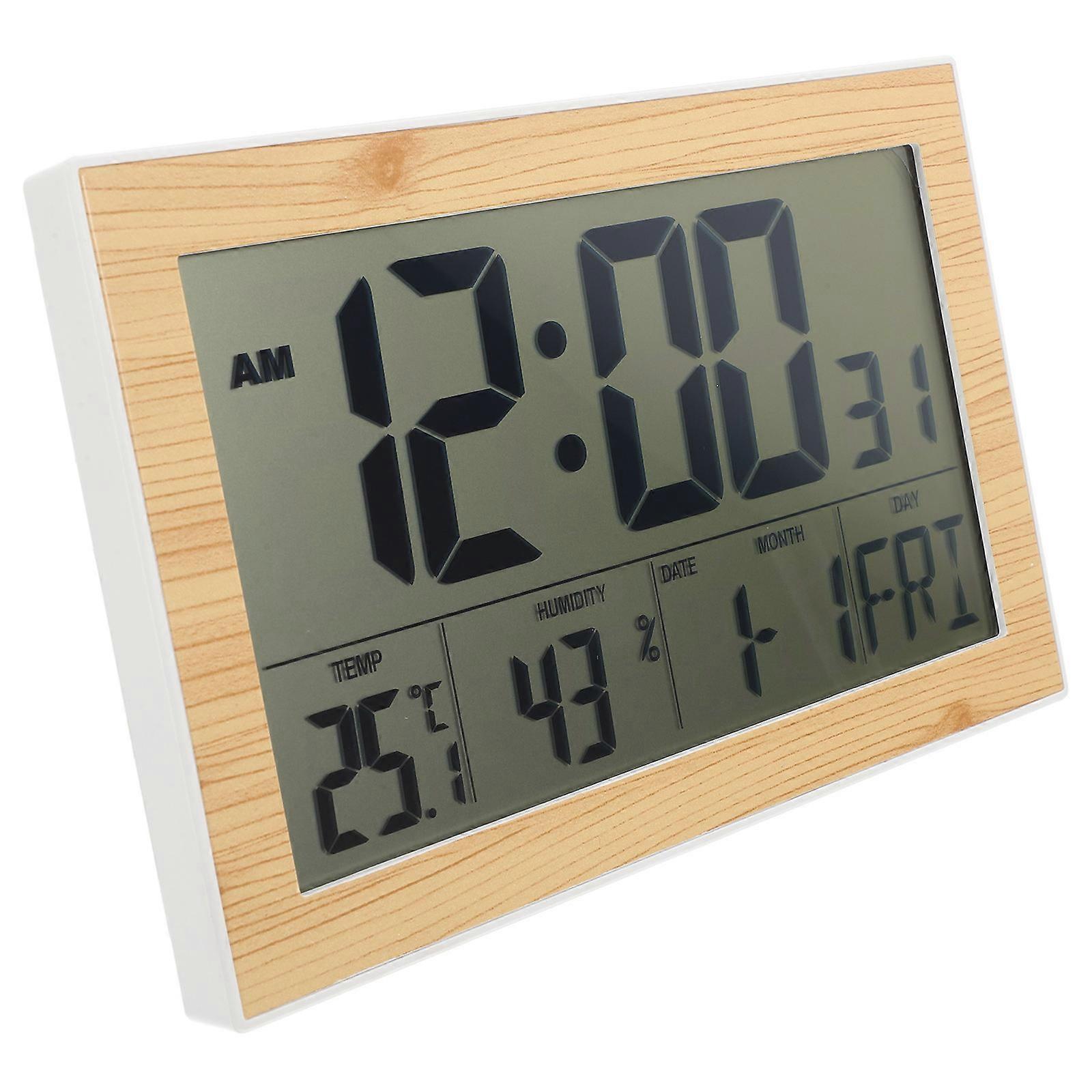 Rectangular Mute Electronic Clock 1Set for Bedroom Living Room Study Room Temperature Detection
