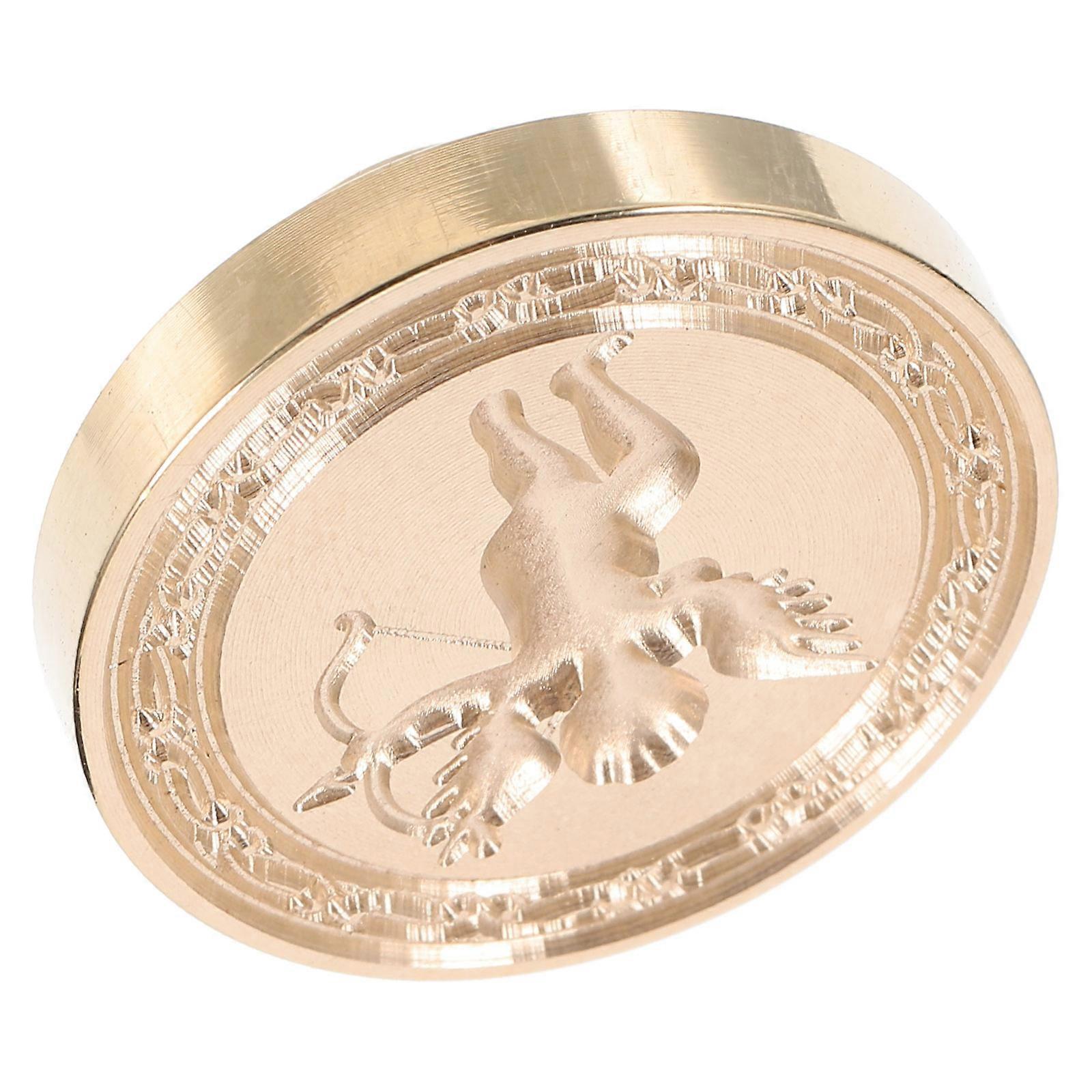 Brass Wax Seal Stamp Head for DIY Use Golden Color Removable and Easy to Clean 1.57 Inches