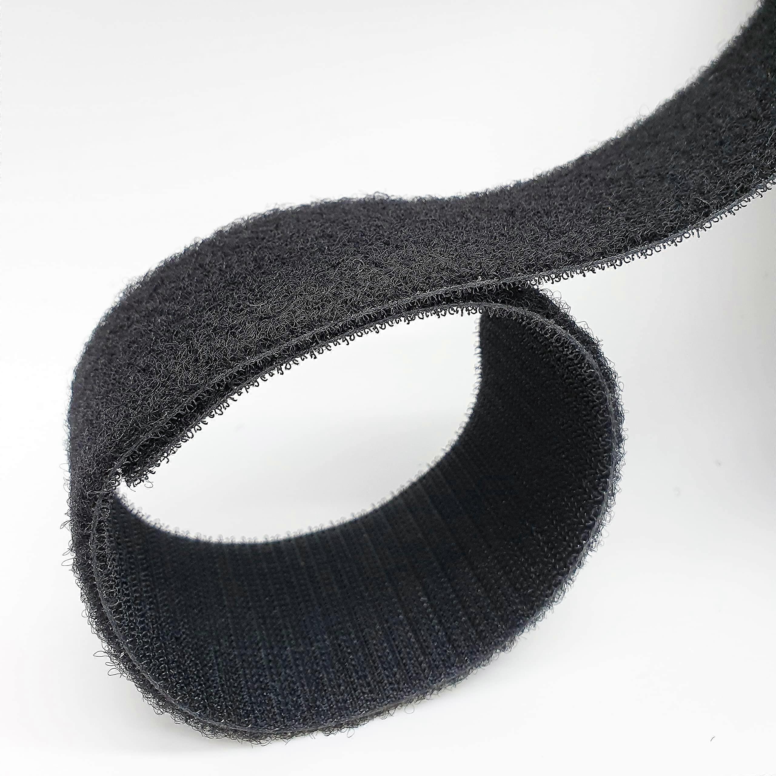 Velcro Back To Back Tape 38 mm Wide Black Industrial Nylon Or Polyester Reusable On Both Sides Per Meter