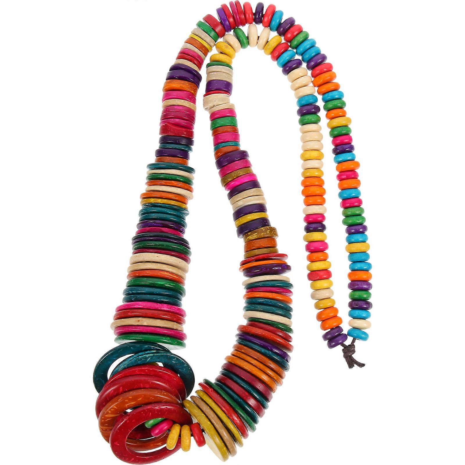 Coconut Shell Necklace with Bohemia Style Design for Decoration Multi Color Plastic 6656096