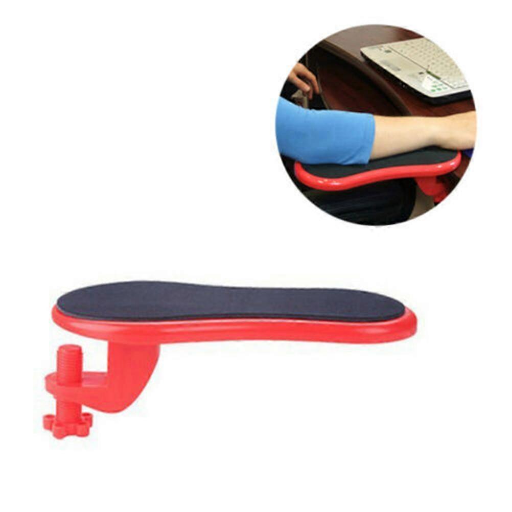 Adjustable Arm Wrist Rest Support with Soft Surface Pad for Computer Desk Use ABS Red 180 Degree